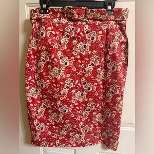 ANTONIO MELANI Red Floral Pencil Skirt